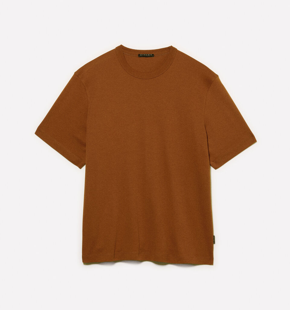 Terracotta regular fit t-shirt - men's short sleeve t-shirts - Burnt | Sisley image number 5
